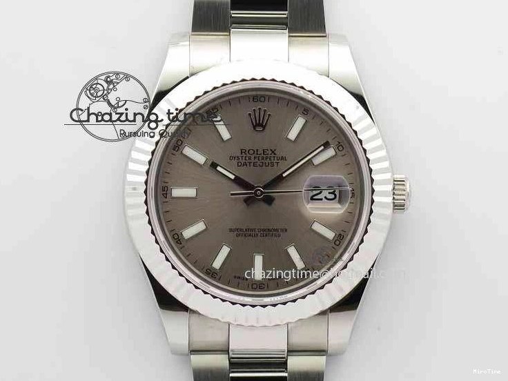 MiroTime 0408 DateJust II 41mm SS BP Maker Best Edition Gray Dial On SS Bracelet SA Trendsetting 3736
